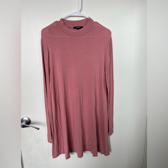 Forever 21 - Long Sleeve Pink T-Shirt Dress - Size L - Picture 2 of 5